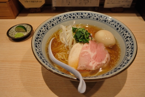 冷やし蛤麺(醤油)、味玉